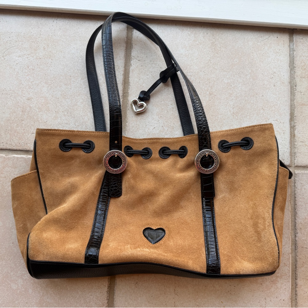 Brighton Suede & Leather Tote – Excellent Condition